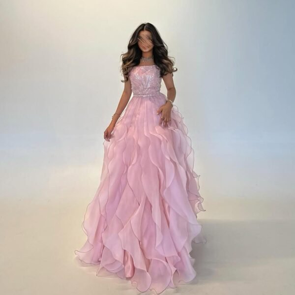 فستان اورجنزه بتطريز يدوي