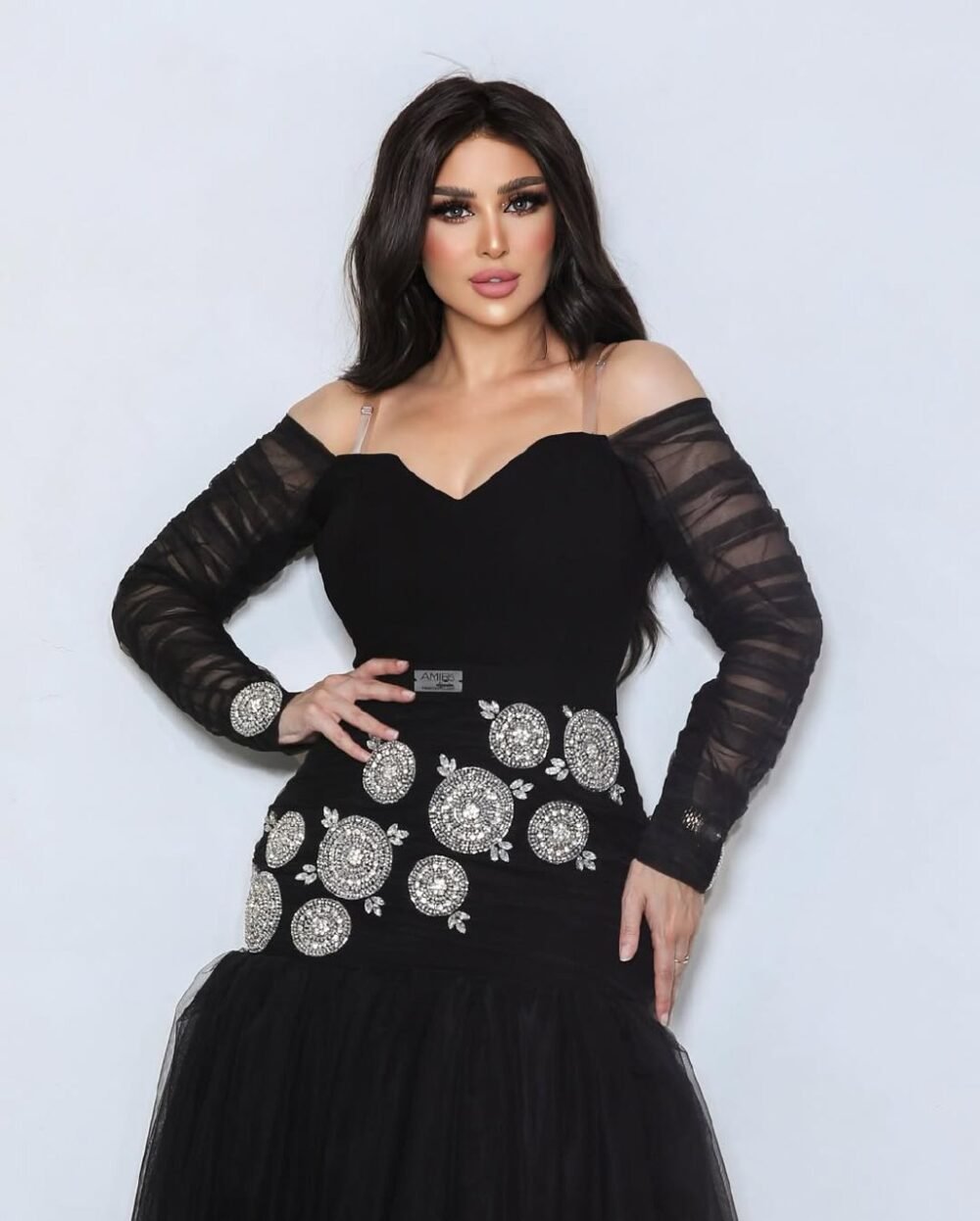 ⁦فستان اسود تل تيلندي اصلي درجه اولى⁩ - الصورة ⁦3⁩