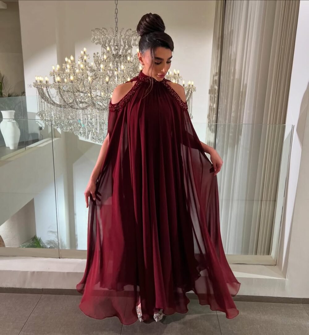 ⁦فستان  شيفون  تطريز يدوي⁩ - الصورة ⁦3⁩