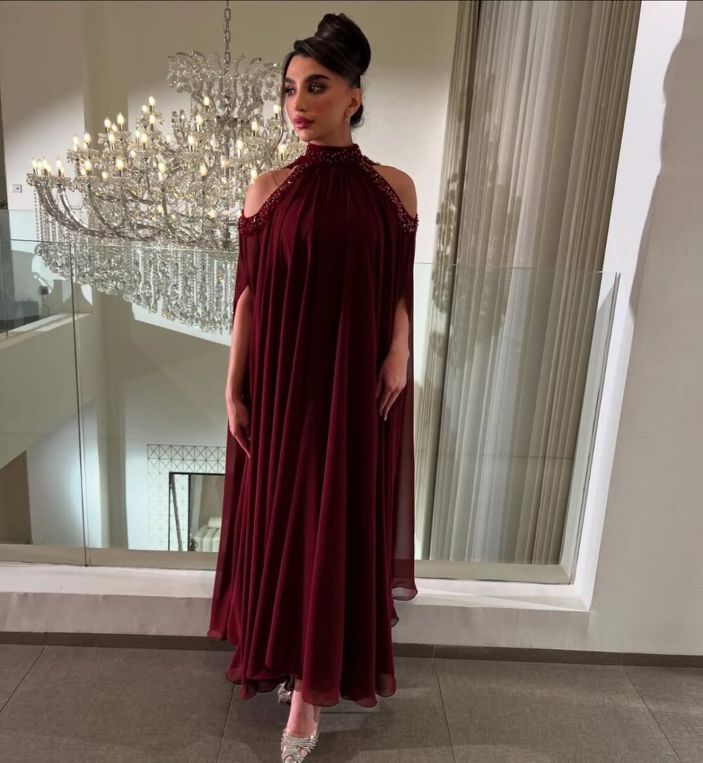 ⁦فستان  شيفون  تطريز يدوي⁩ - الصورة ⁦2⁩